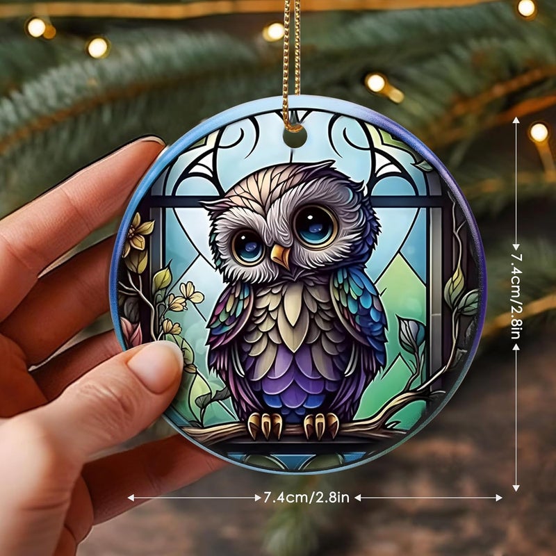 Touber Owl Christmas Ornament, Christmas Ornaments for Tree, Christmas Tree Decor, Holiday Ornament - Image 3